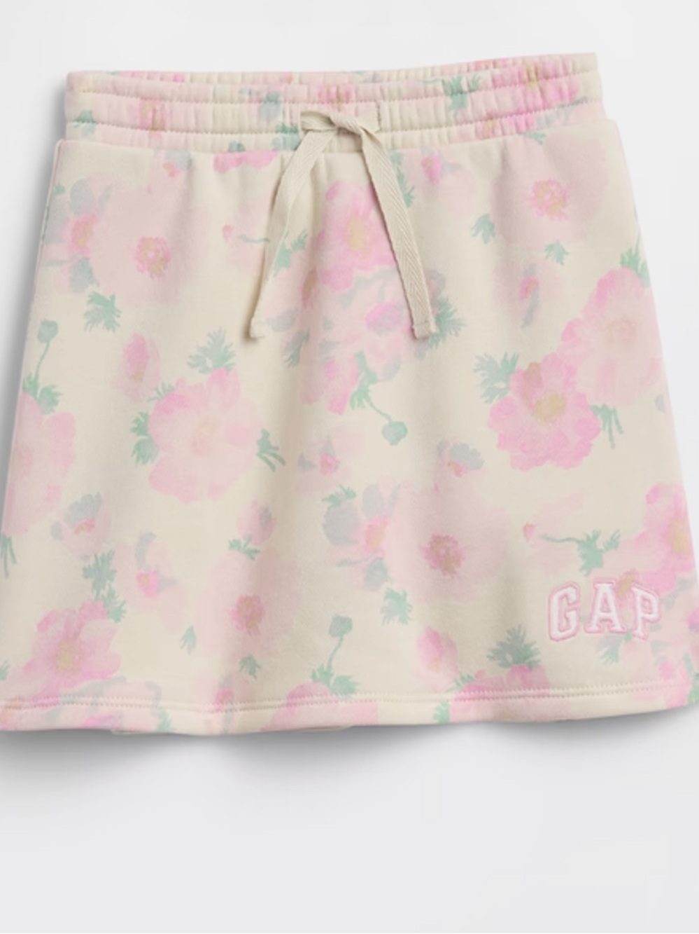 GAP Cream and pink Floral Drawstring Skirt Size 12-18 months